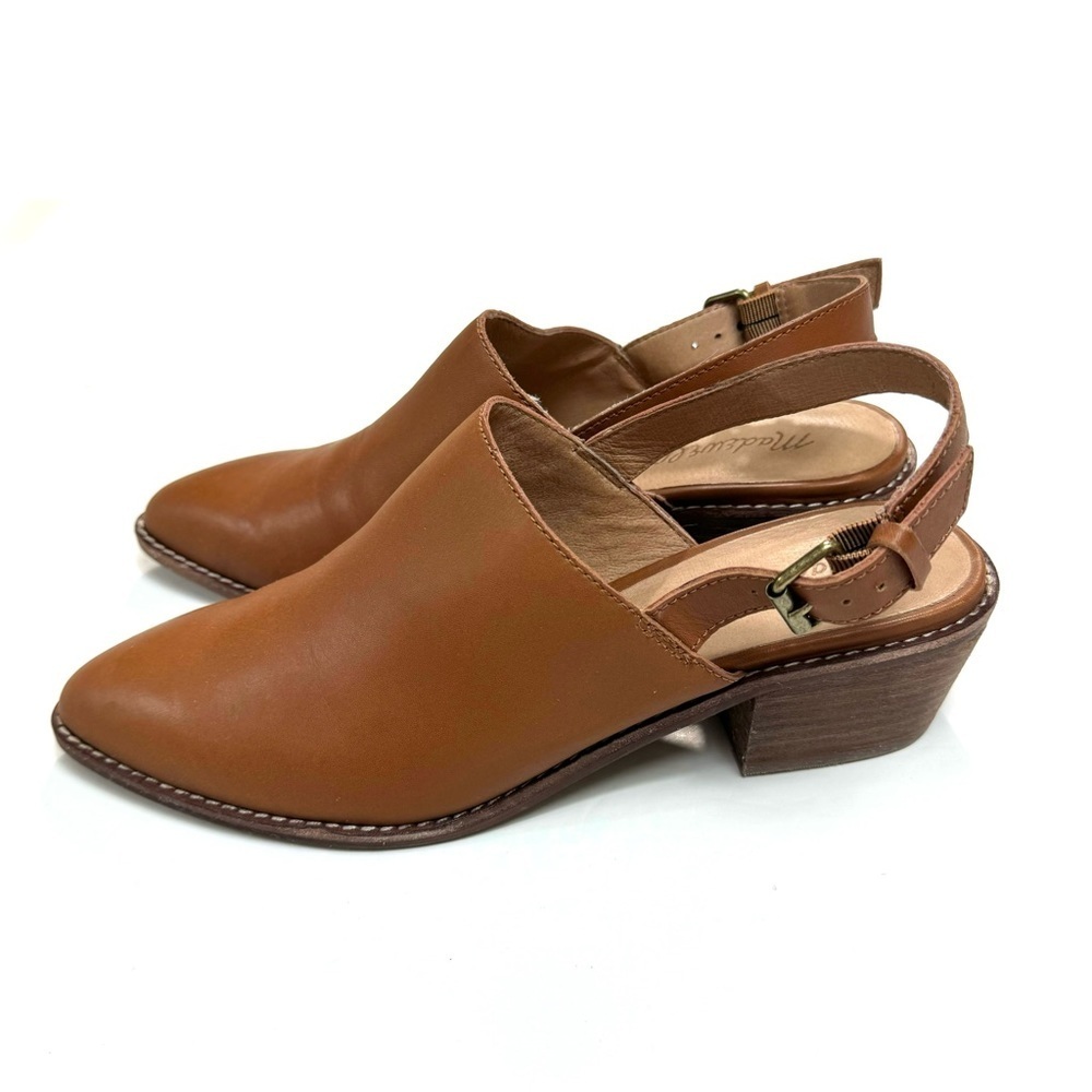 Madewell The Jess Slingback Block Heel Mule in Camel Tan Size 8.5 - Picture 6 of 11